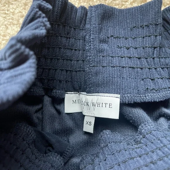 Merrick White Collection Classic Navy A-Line Corduroy Skirt - Women's Navy Skirt - Picture 4 of 4